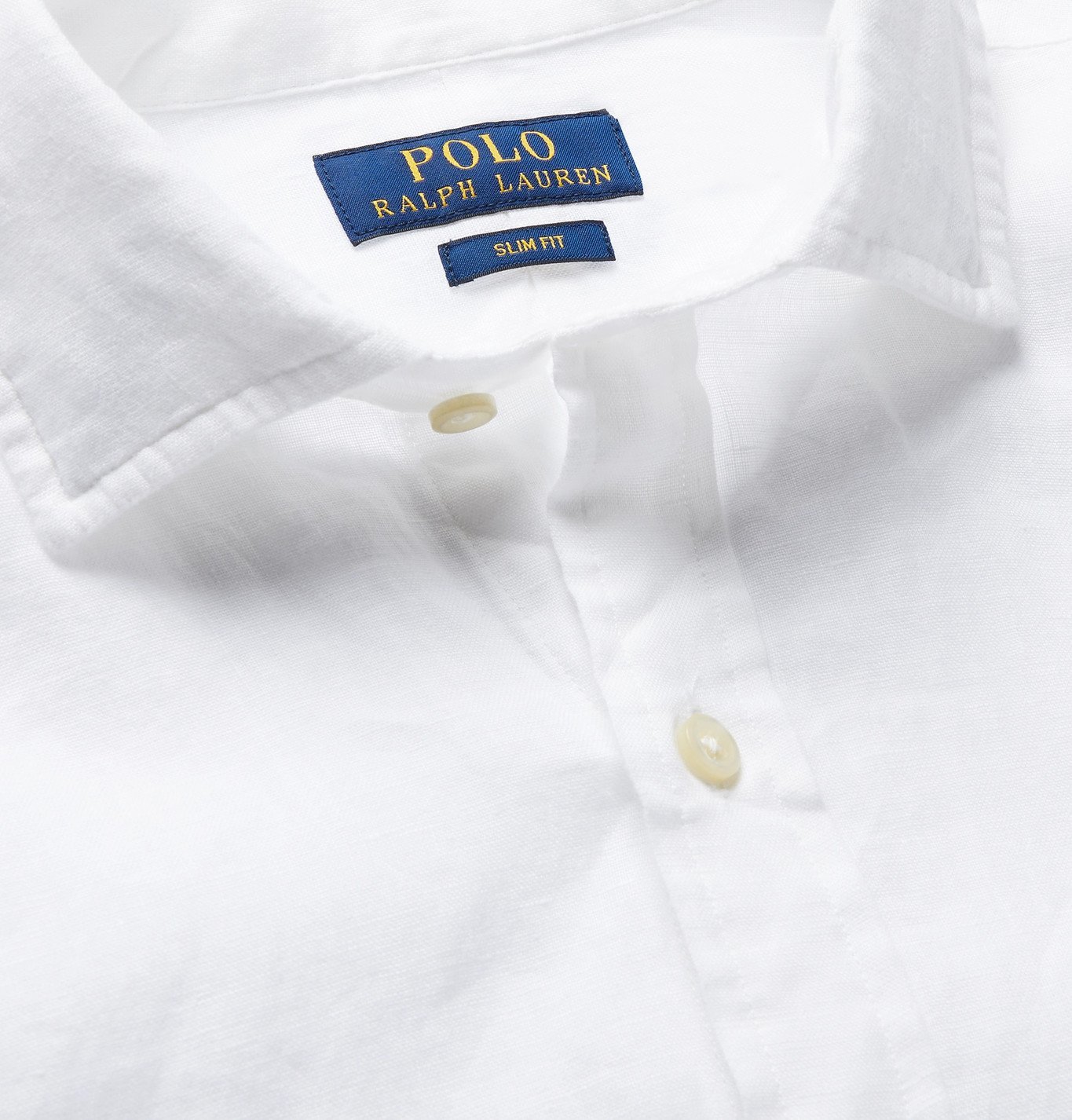POLO RALPH LAUREN - Slim-Fit Logo-Embroidered Linen Shirt - White Polo  Ralph Lauren