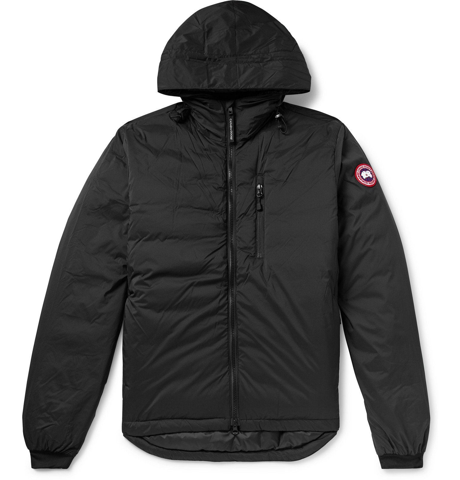 Canada Goose Lodge SlimFit NylonRipstop Hooded Down Jacket Black