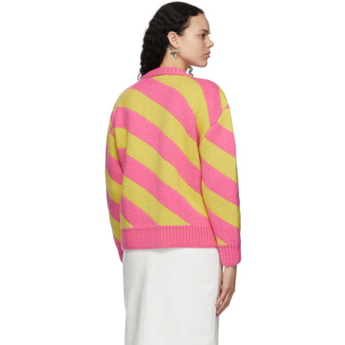 Yellow Diagonal Stripe Sweater