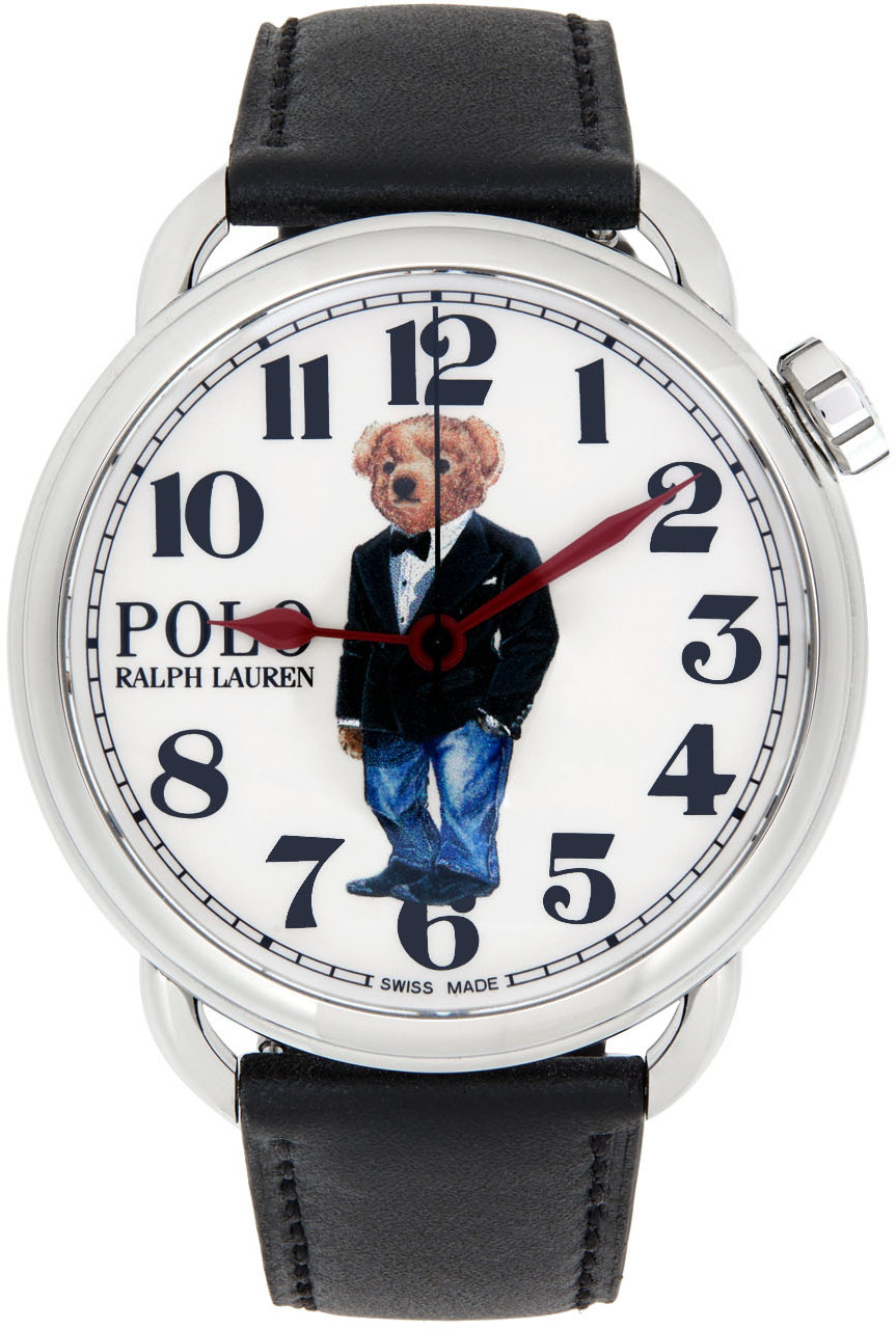Polo Ralph Lauren Black & White Tuxedo 'Polo Bear' 42mm Watch