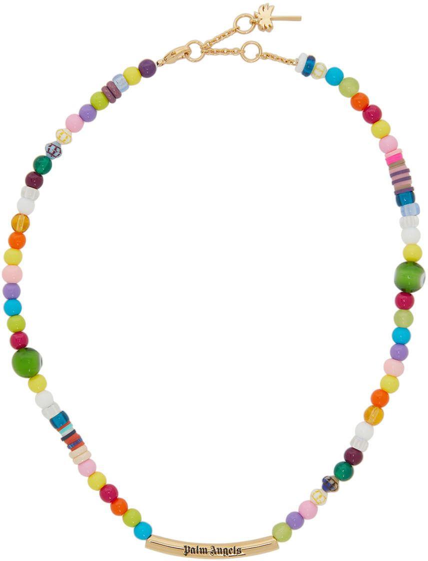 Palm Angels Multicolor Logo Rainbow Necklace Palm Angels