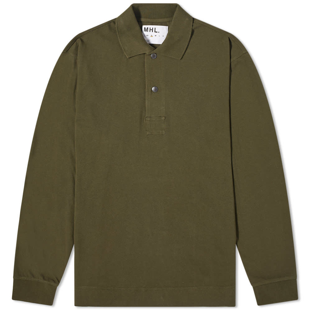 MHL. by Margaret Howell Long Sleeve Press Stud Polo MHL by Margaret Howell