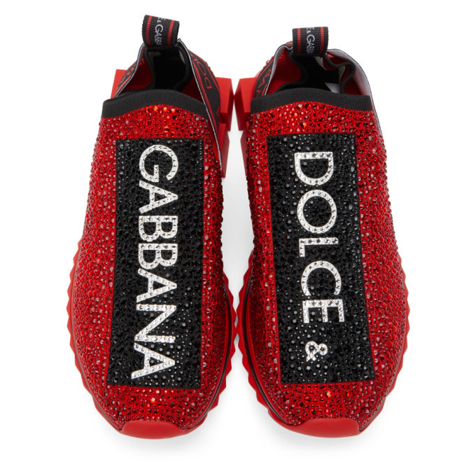 Dolce and Gabbana Red Sorrento Termostrass Sneakers Dolce & Gabbana