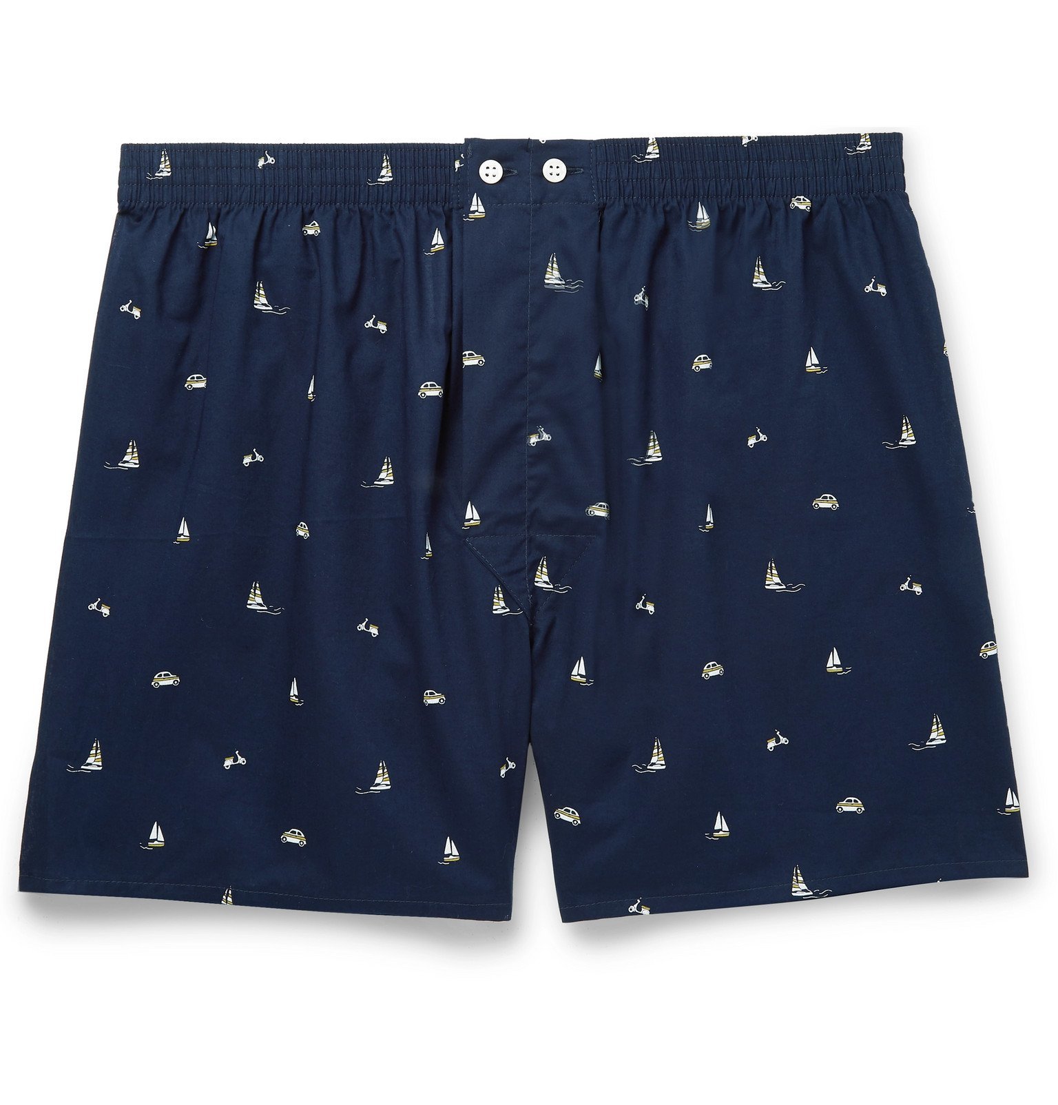 Derek Rose - Nelson 73 Printed Cotton Boxer Shorts - Blue Derek Rose