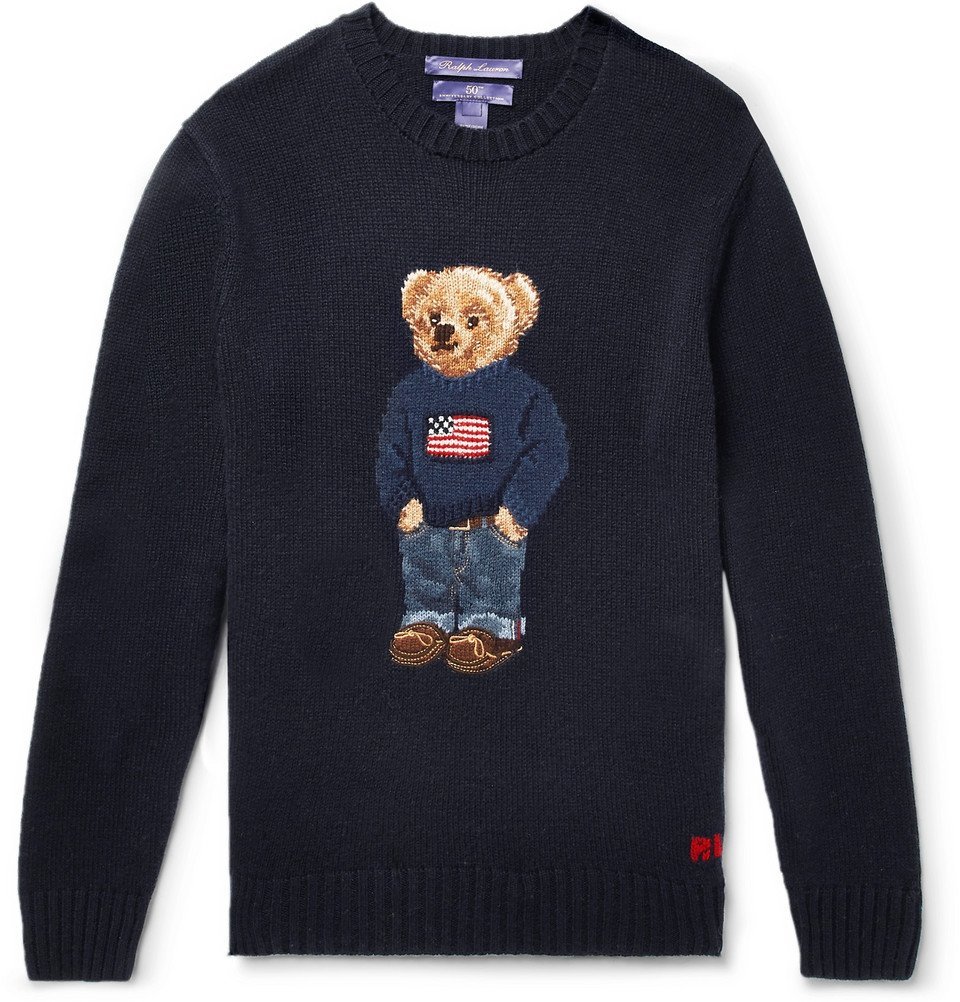 purple label bear sweater