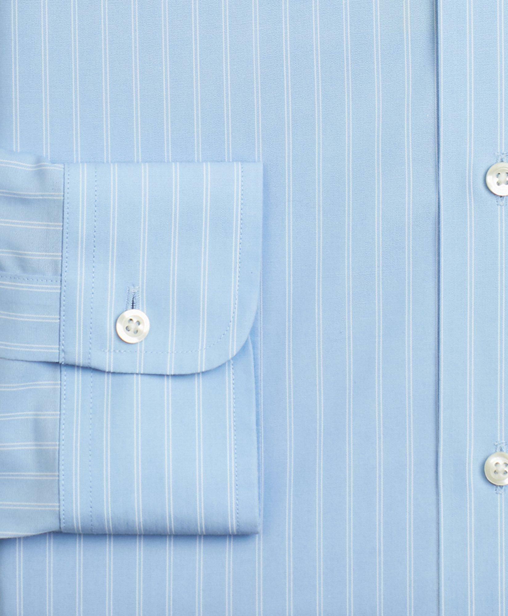 Brooks Brothers Men's Regent Regular-Fit Dress Shirt, Non-Iron Double-Stripe | Blue