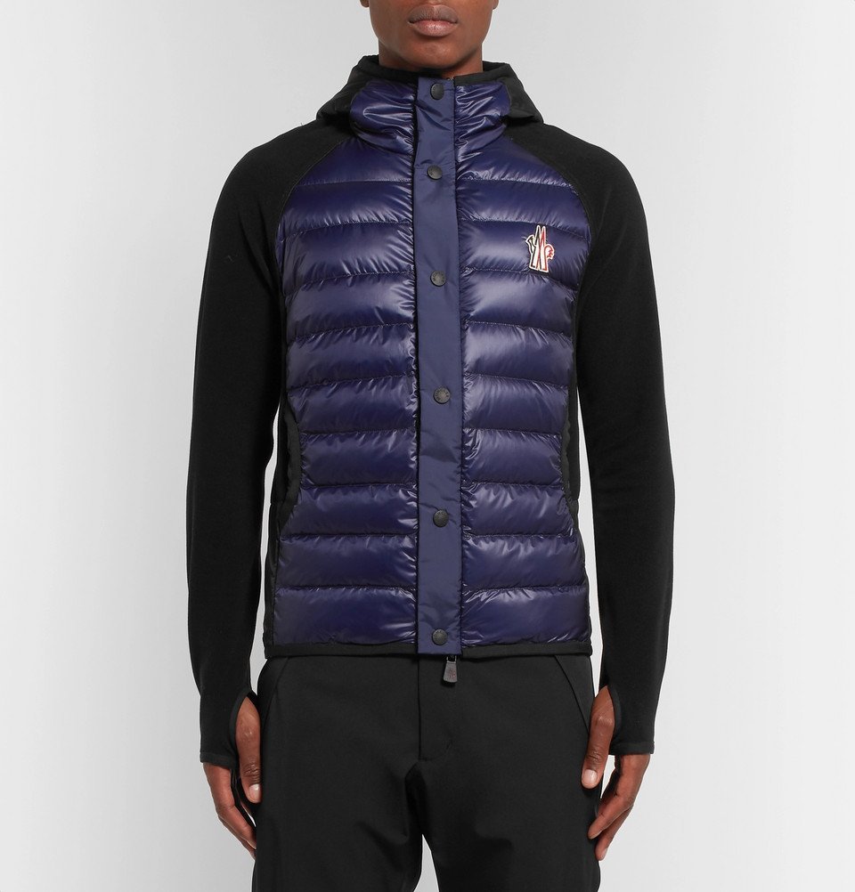 Moncler Grenoble - Shell-Panelled Fleece Hooded Ski Jacket - Men - Navy ...