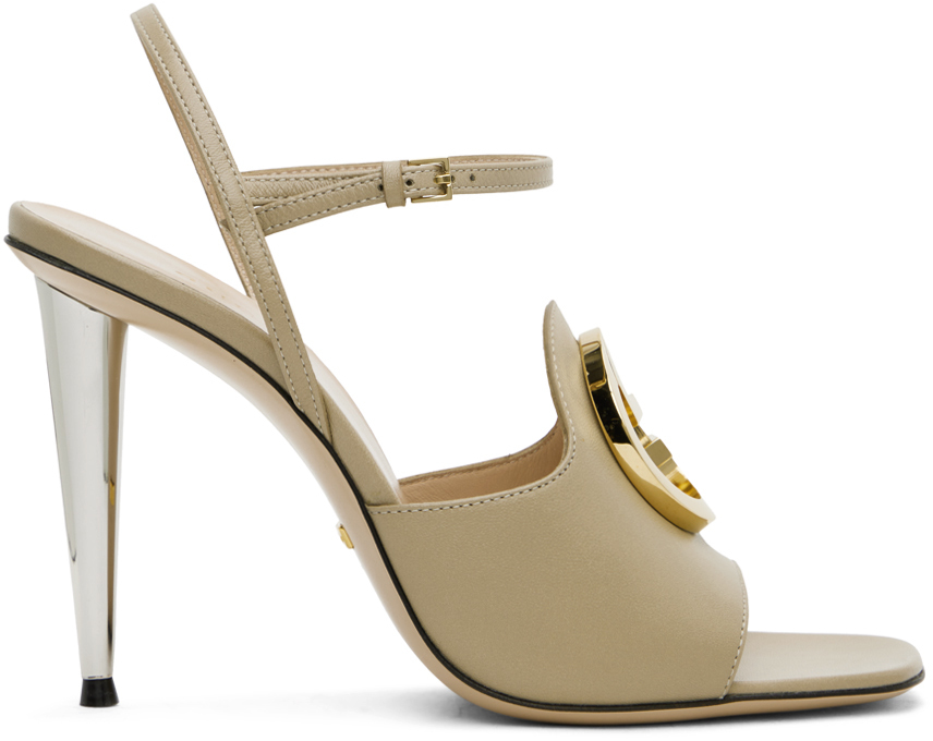 Gucci Beige Leather Heeled Sandals Gucci