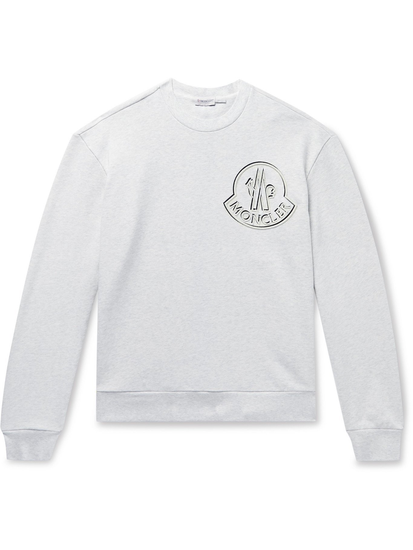 مبالغة نحاس الألومنيوم moncler logo grey sweater اكتمال قطن بانيان
