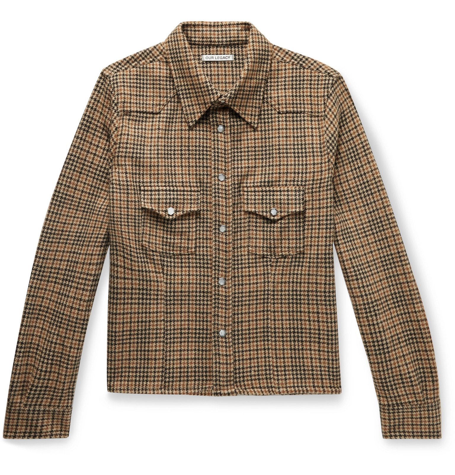 Our Legacy - Shrunken Frontier Houndstooth Virgin Wool Shirt