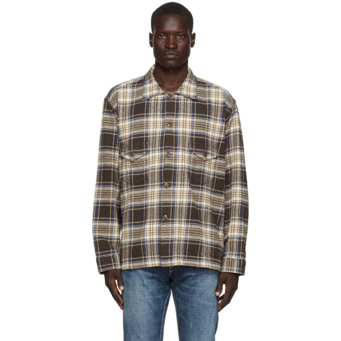 South2 West8 Brown Twill Plaid Smokey Shirt South2 West8