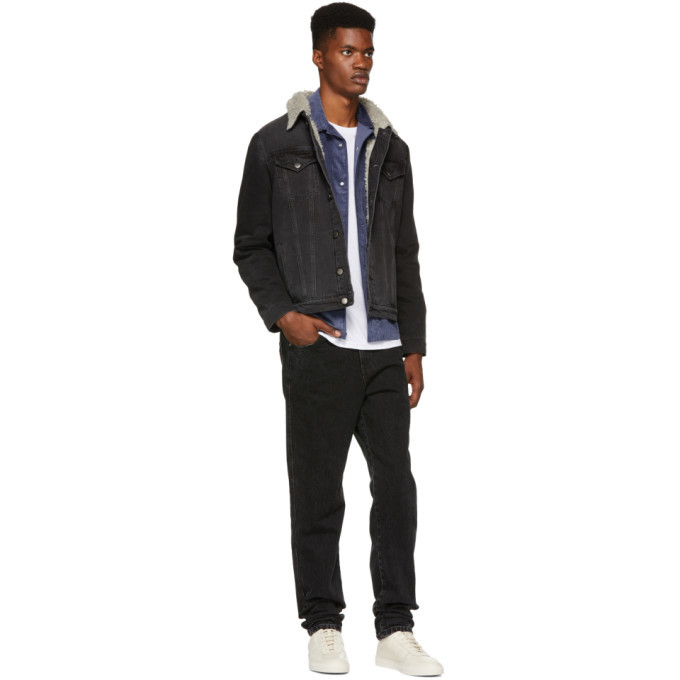 Frame Black Sherpa Denim Jacket Frame Denim
