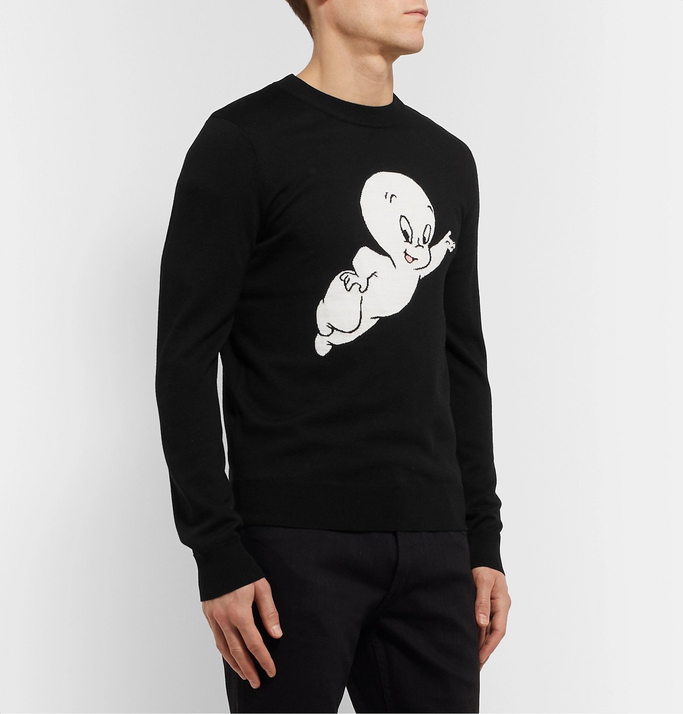 Sandro - Intarsia Wool Sweater - Black 