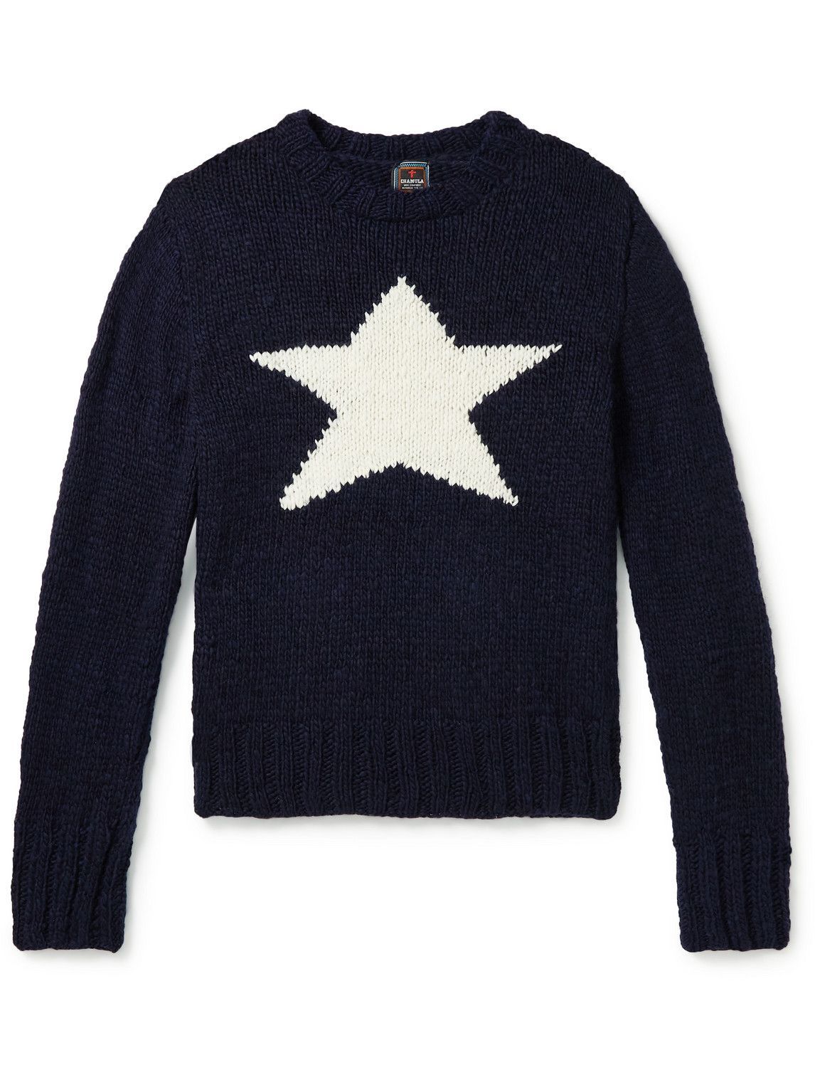 Chamula - Intarsia Merino Wool Sweater - Blue Chamula