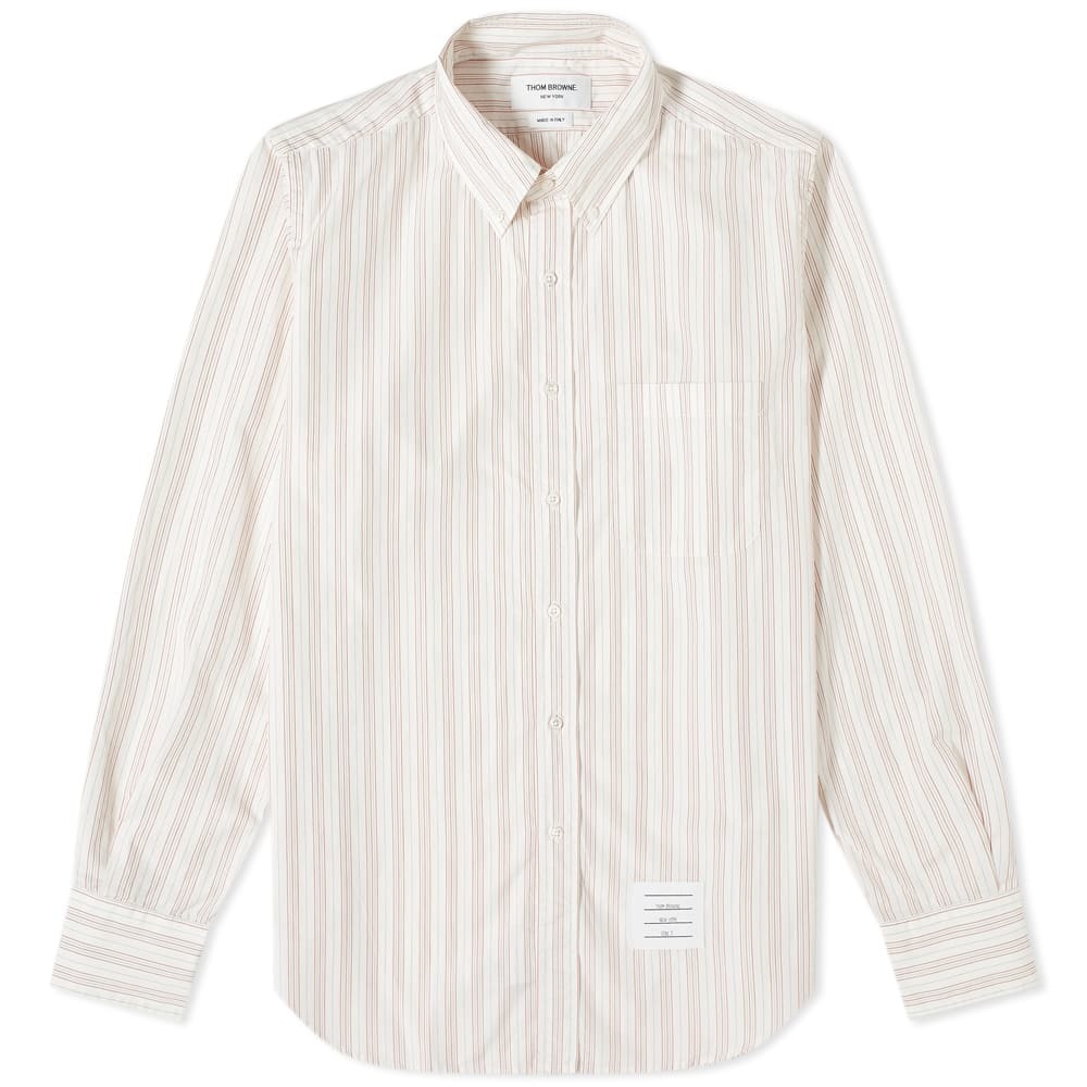 Thom Browne Stripe Poplin Button Down Shirt Thom Browne