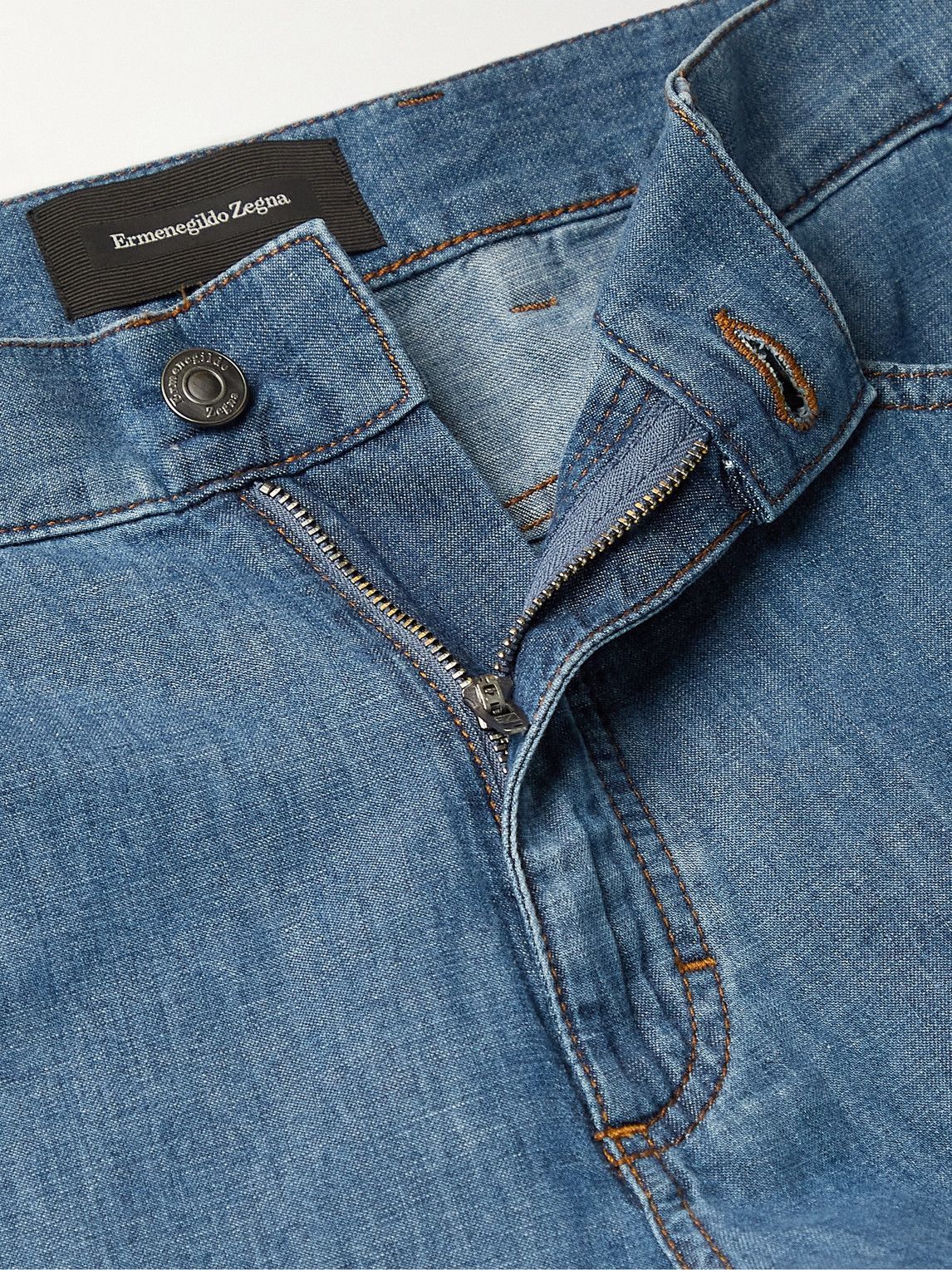 Straight-Leg Stone-Washed Jeans 
