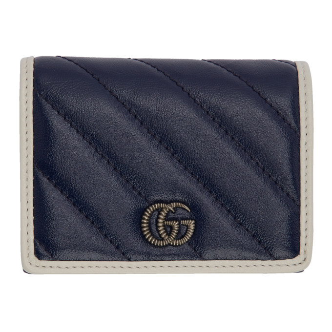 Gucci Navy GG Marmont Torchon Bifold Wallet Gucci