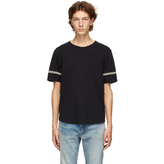 saint laurent 50s signature destroyed t shirt