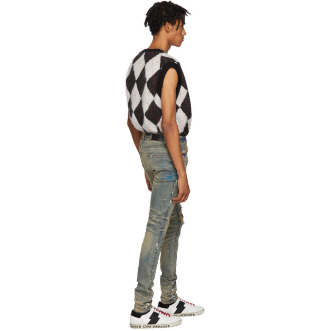 artist broken jean dirty indigo