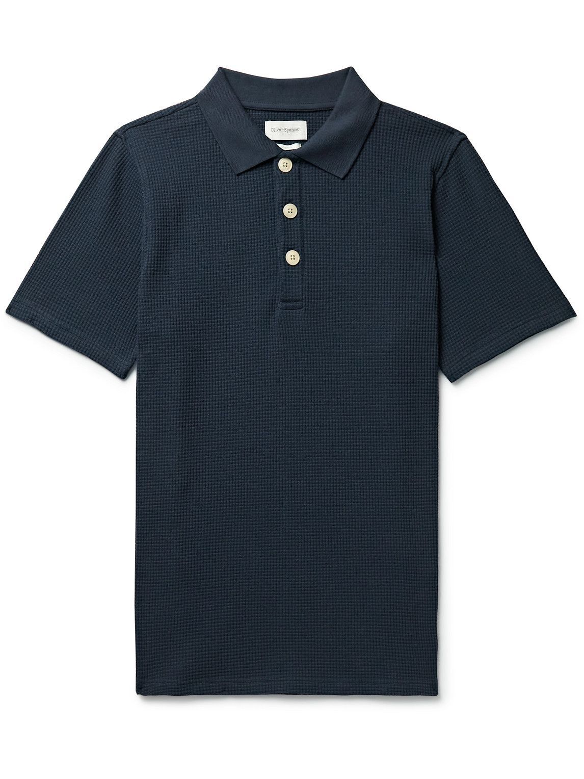 Photo: Oliver Spencer - Tabley Organic Stretch-Cotton Polo Shirt - Blue