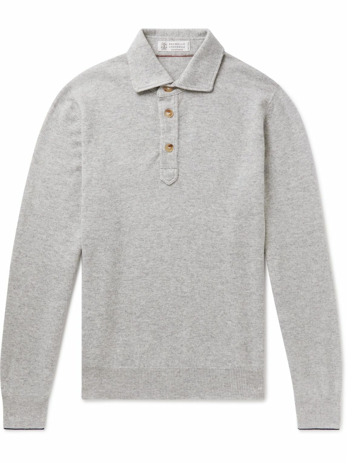 Brunello Cucinelli - Cashmere Polo Shirt - Gray Brunello Cucinelli