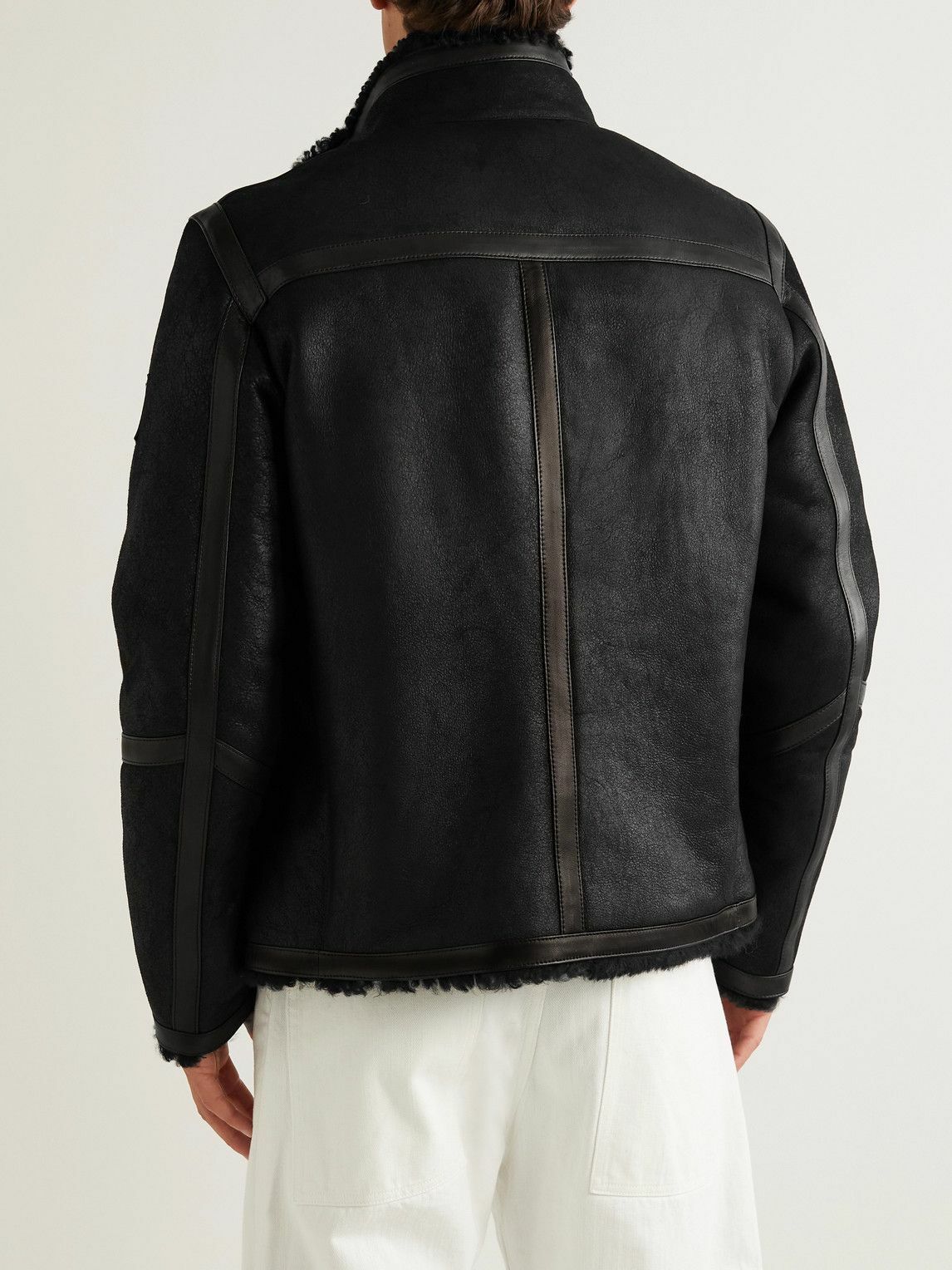 Belstaff - Tundra Shearling-Trimmed Leather Jacket - Black Belstaff