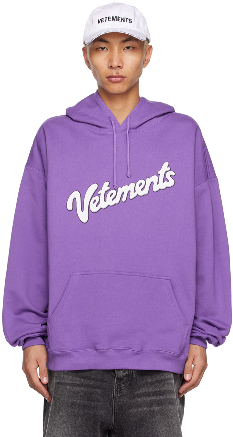 VETEMENTS Purple Printed Hoodie Vetements