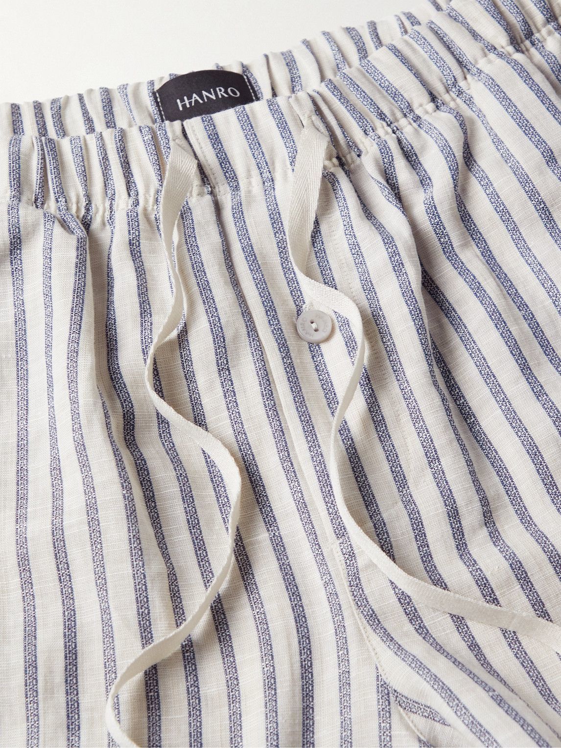 Hanro - Anteo Striped Linen and Cotton-Blend Pyjama Trousers - Neutrals ...