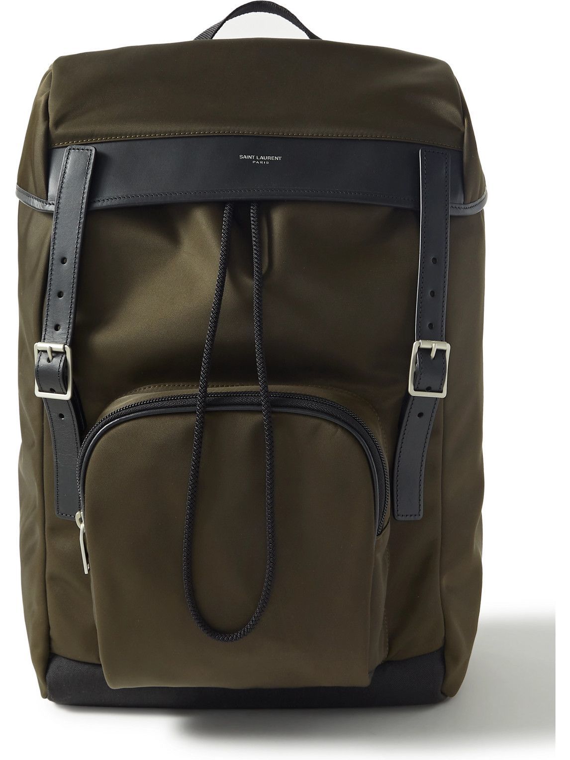 SAINT LAURENT - City Flap Leather-Trimmed Econyl Backpack Saint Laurent