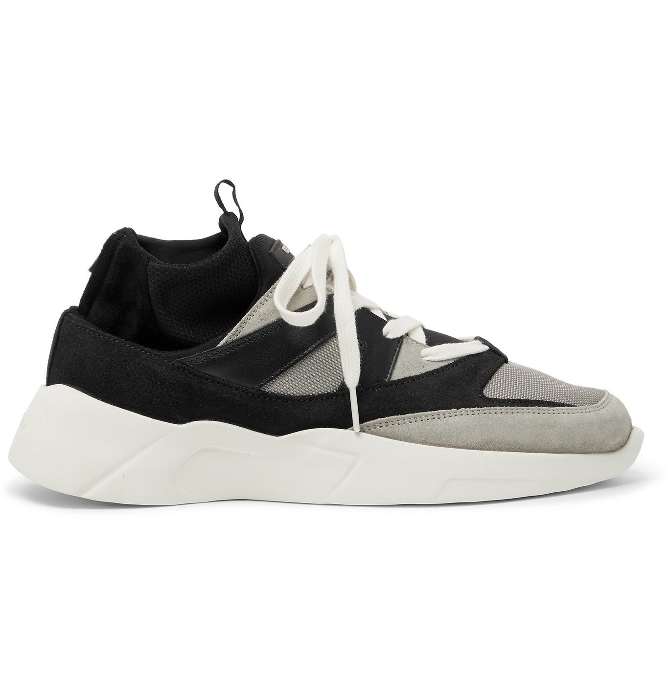 Fear of God Essentials - Leather-Trimmed Suede and Mesh Sneakers - Gray ...