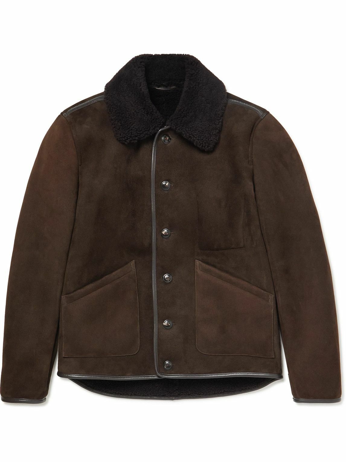 YMC - Brainticket MK2 Leather-Trimmed Shearling Jacket - Brown YMC