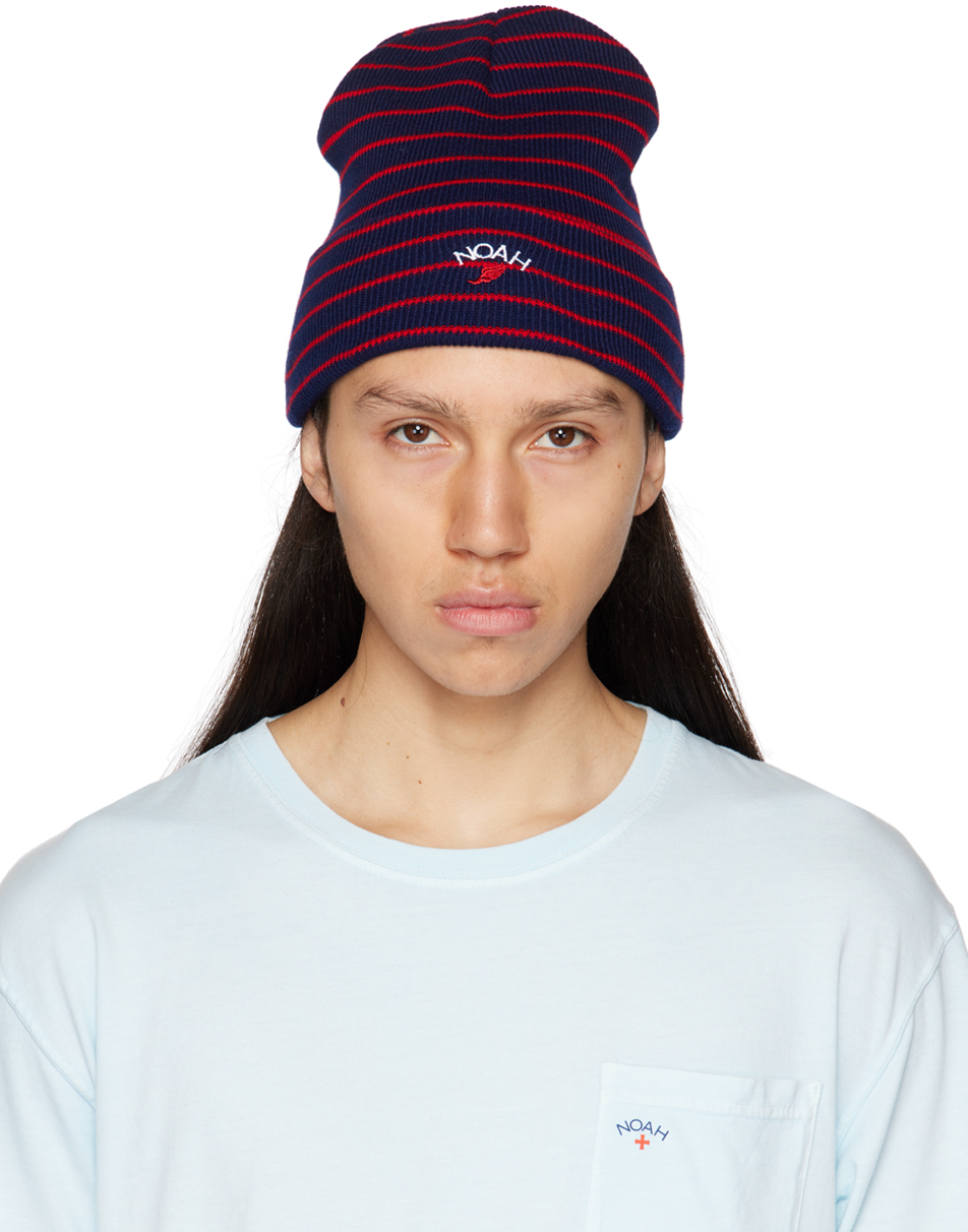 Noah Navy Striped Beanie Noah NYC