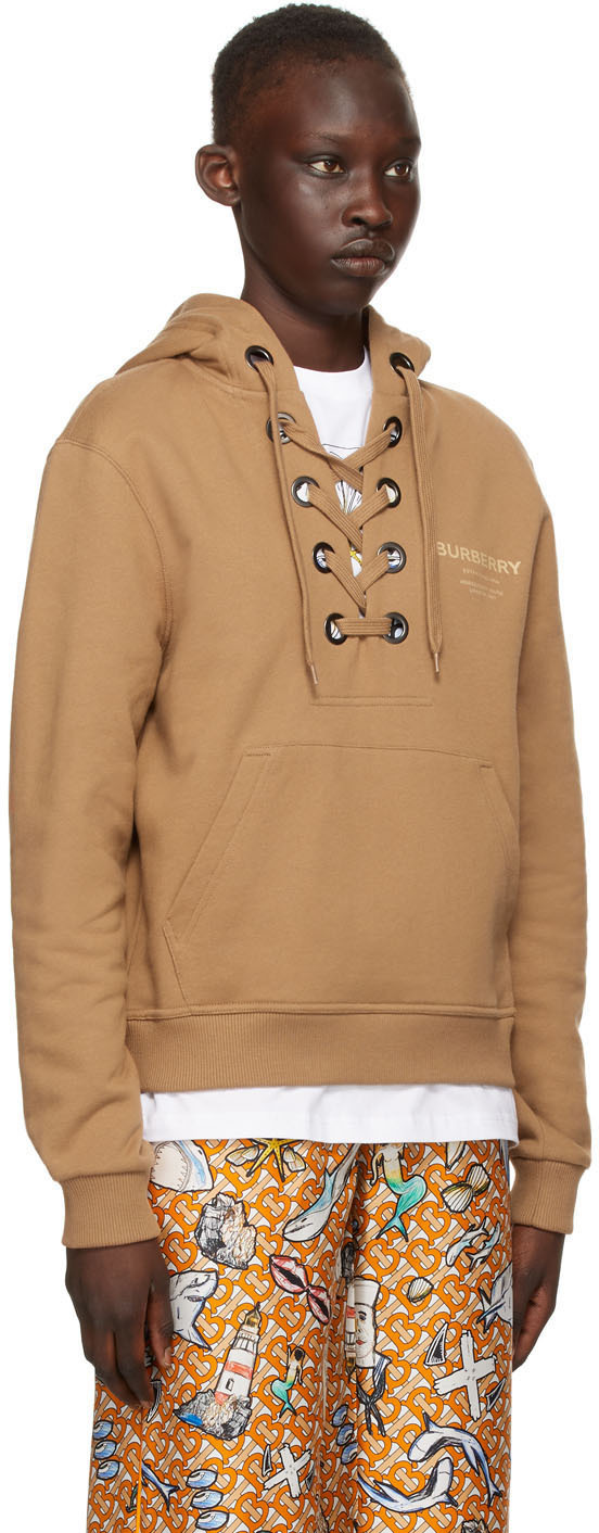 Burberry Brown Lace-Up 'Horseferry' Hoodie Burberry