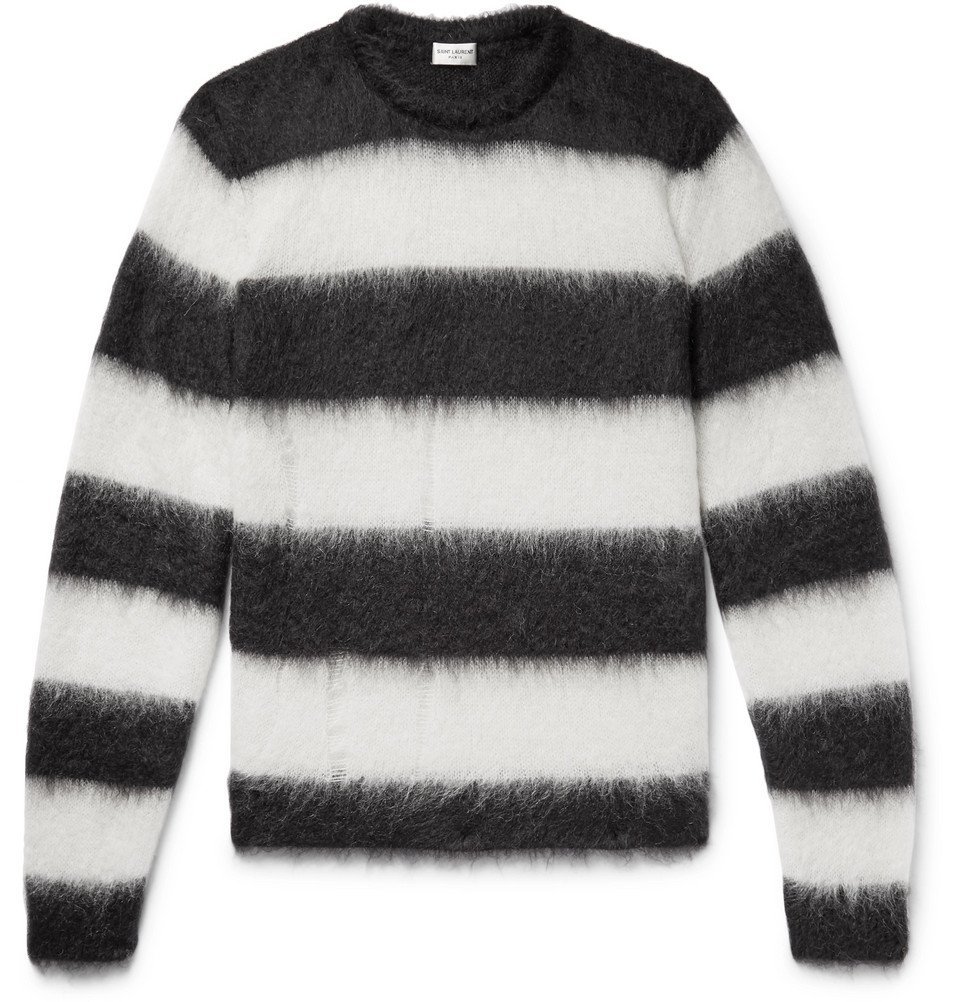 saint laurent striped mohair sweater