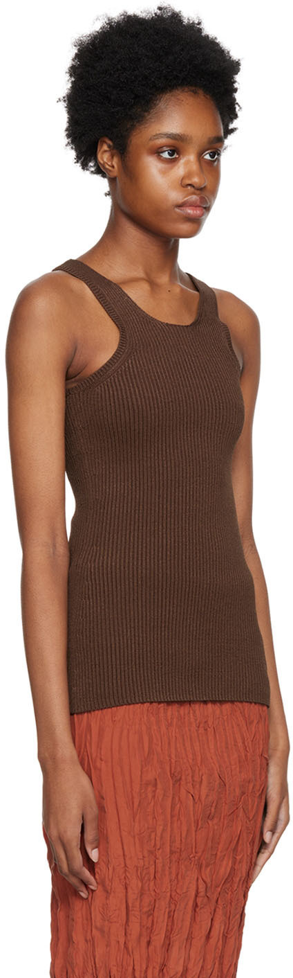 Toteme Tank Top
 Totême Brown Curved pact Tank Top Toteme