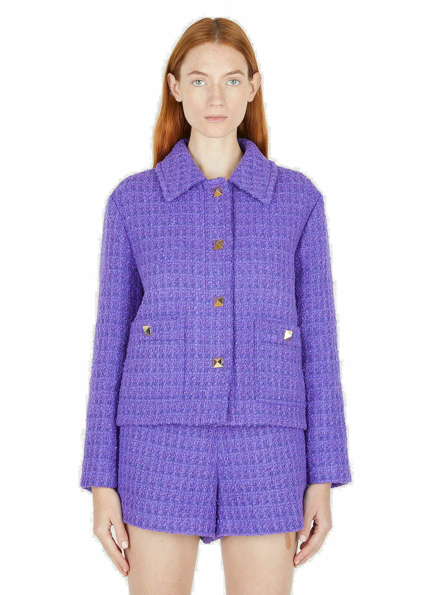 Timeless Stud Jacket in Purple Valentino