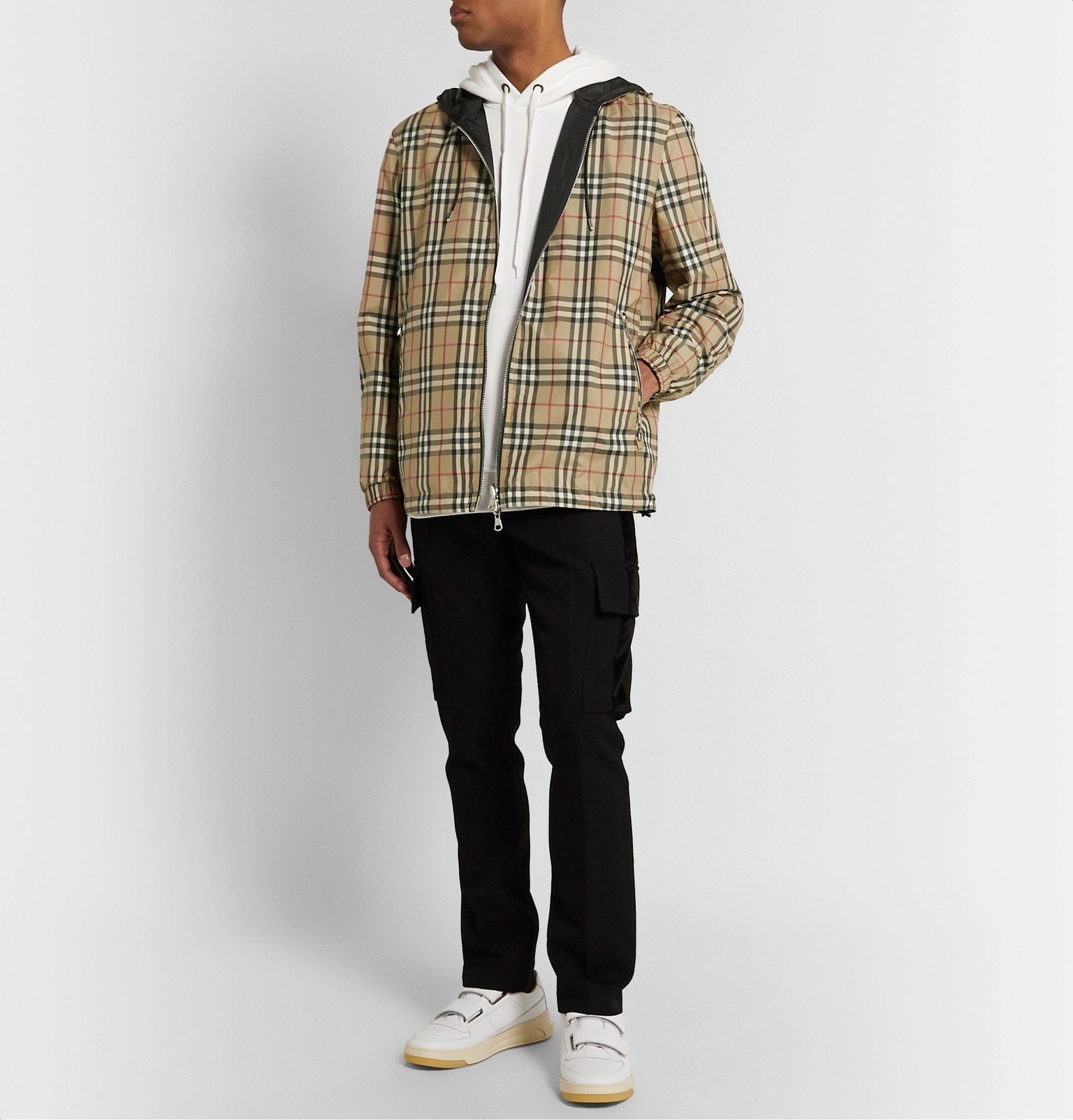 Burberry - Reversible Checked Shell and ECONYL Hooded Jacket - Brown  Burberry