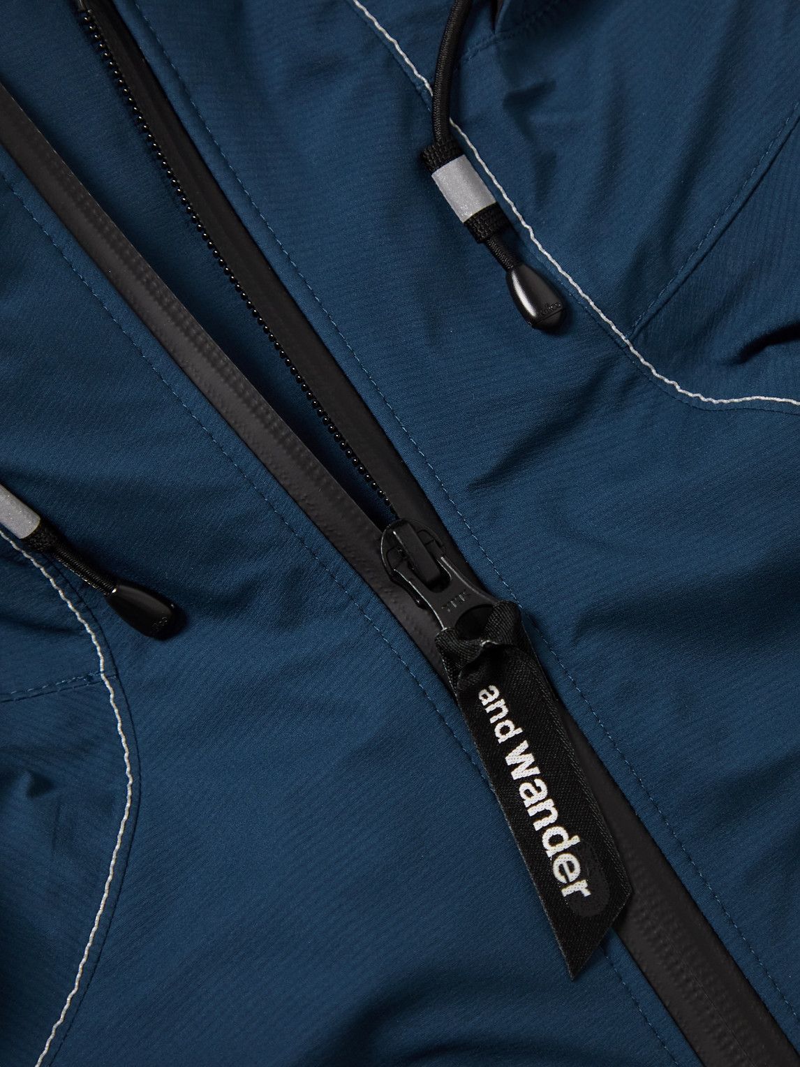 And Wander - Pertex Shield Nylon Hooded Jacket - Blue and Wander