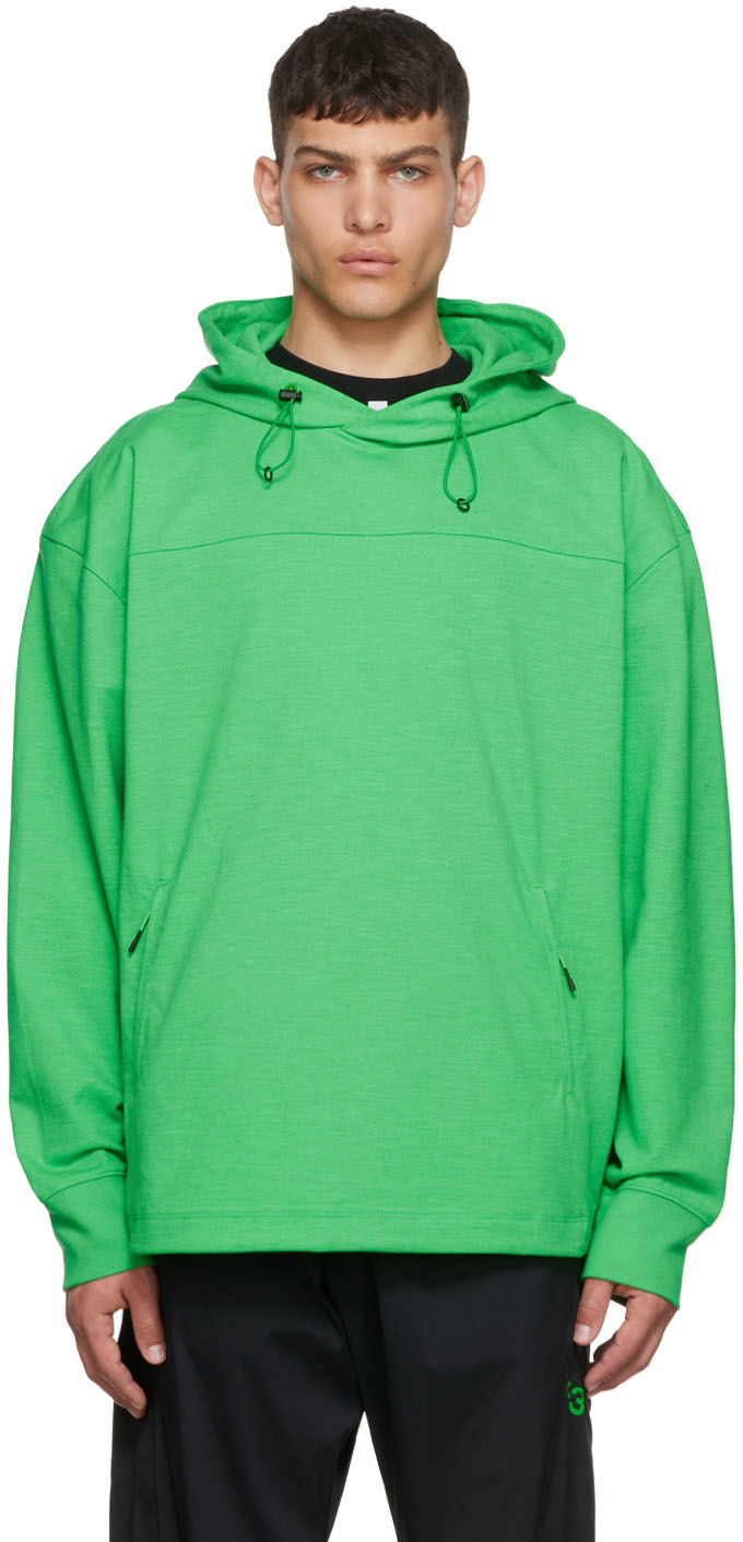 Y3 Green Cotton Hoodie Y3