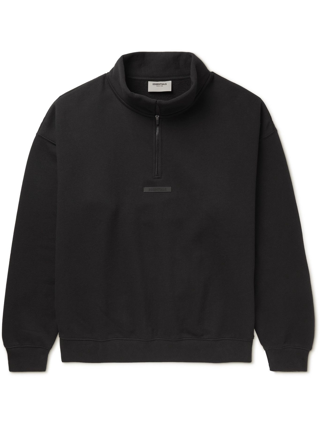 cotton funnel neck half zip sweatshirt