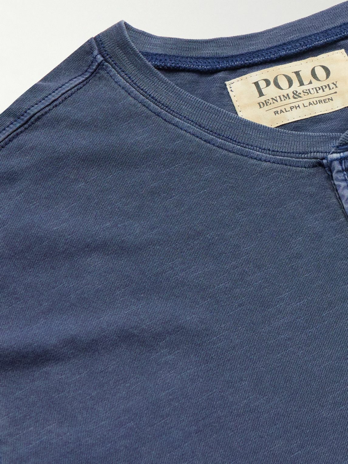 Polo Ralph Lauren - Logo-Embroidered Cotton-Jersey Henley T-Shirt - Blue