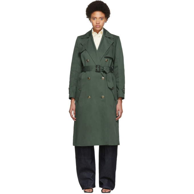 Givenchy Green Double Breasted Trench Coat Givenchy