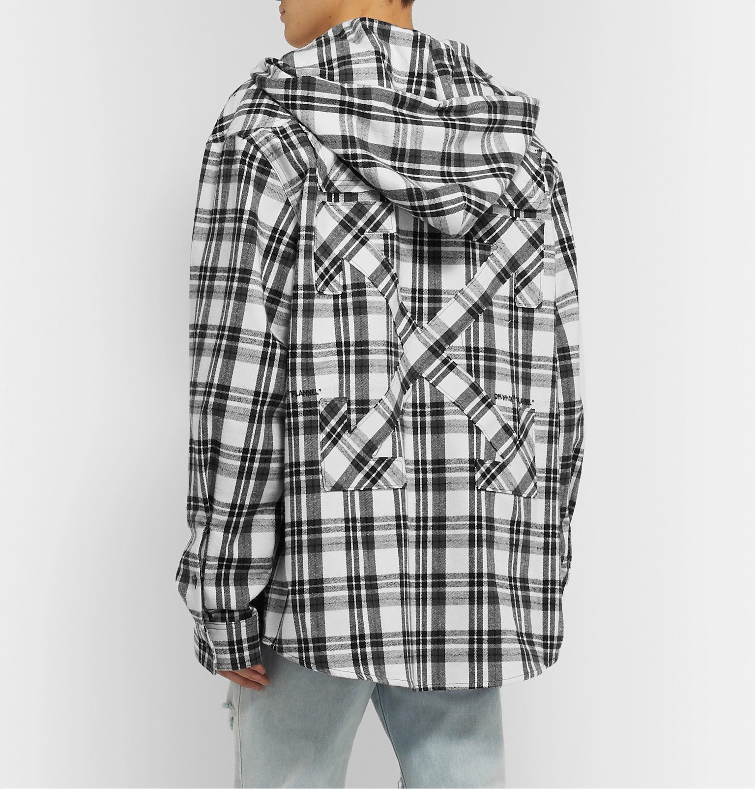 Oversized Appliquéd Checked Cotton 