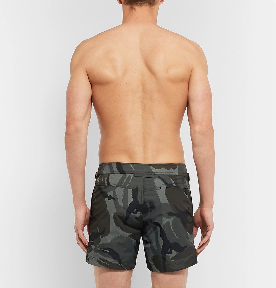 TOM FORD - Slim-Fit Short-Length Camouflage-Print Swim Shorts - Gray ...