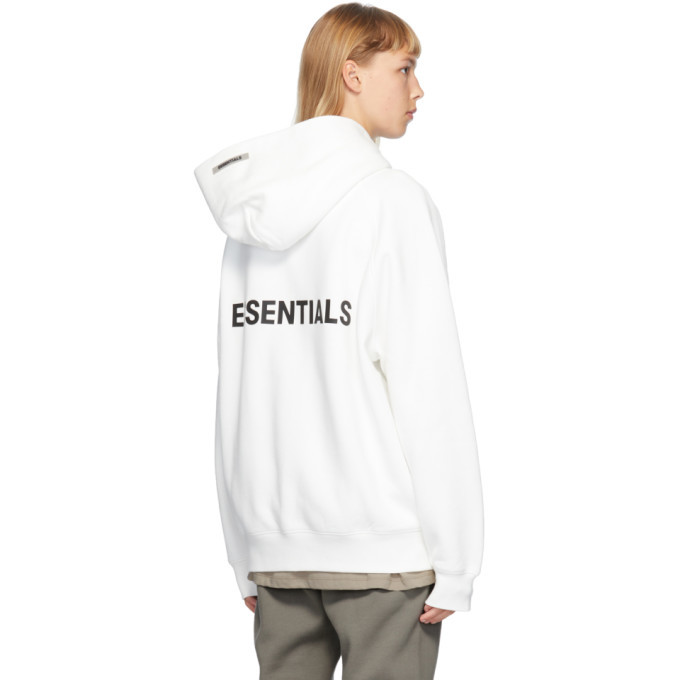essentials white hoodie