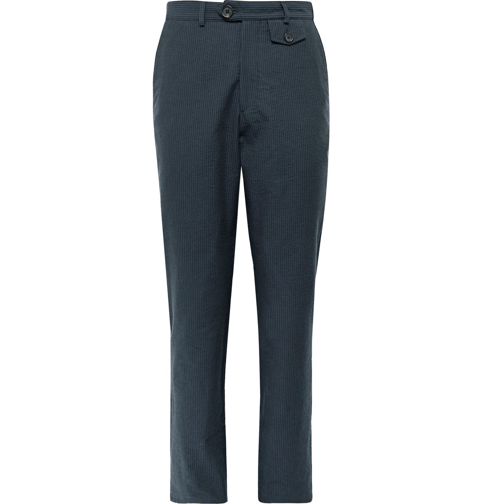 Oliver Spencer - Cotton-Seersucker Suit Trousers - Blue