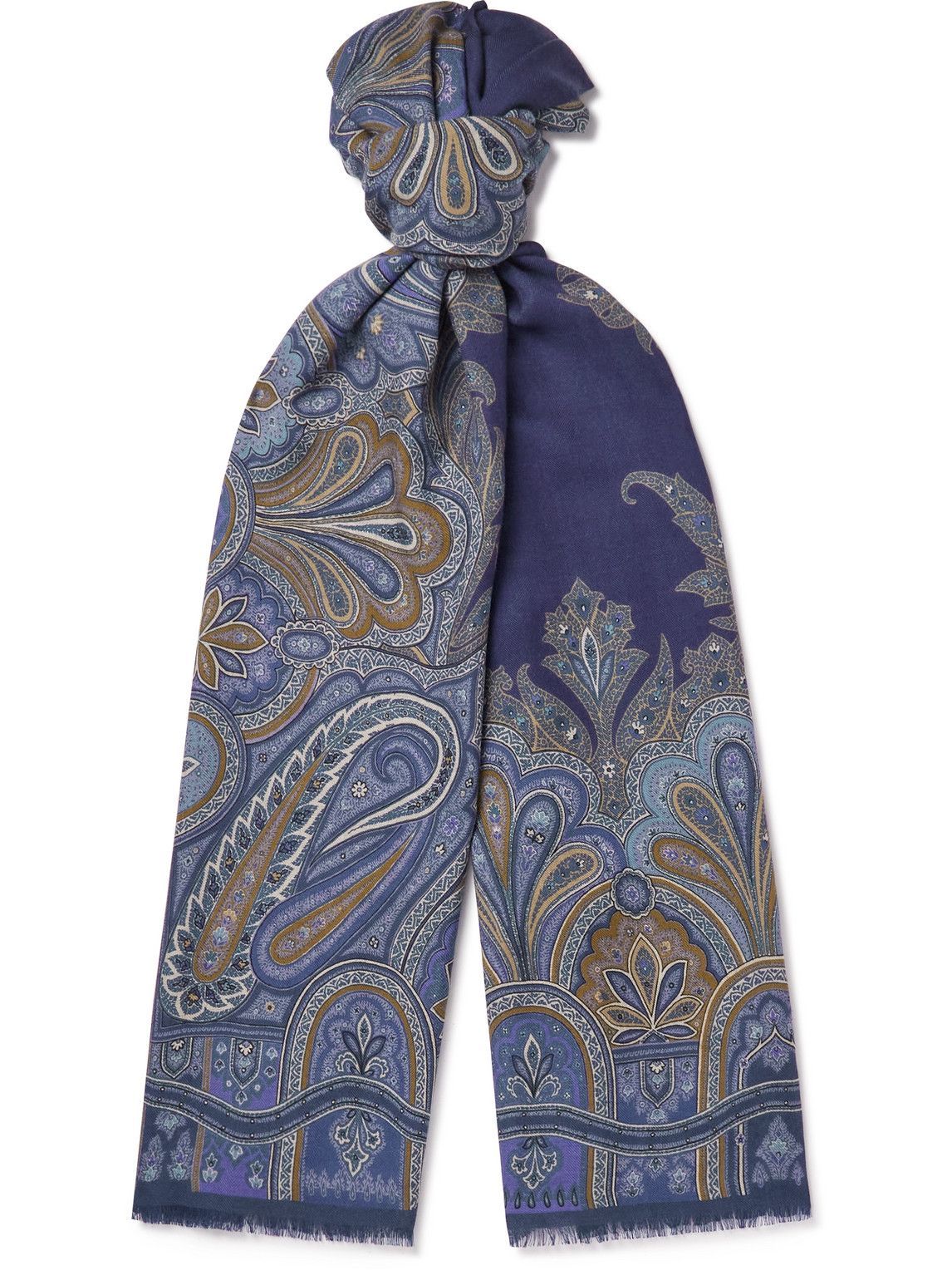 Photo: Etro - Fringed Paisley-Print Cashmere and Silk-Blend Twill Scarf