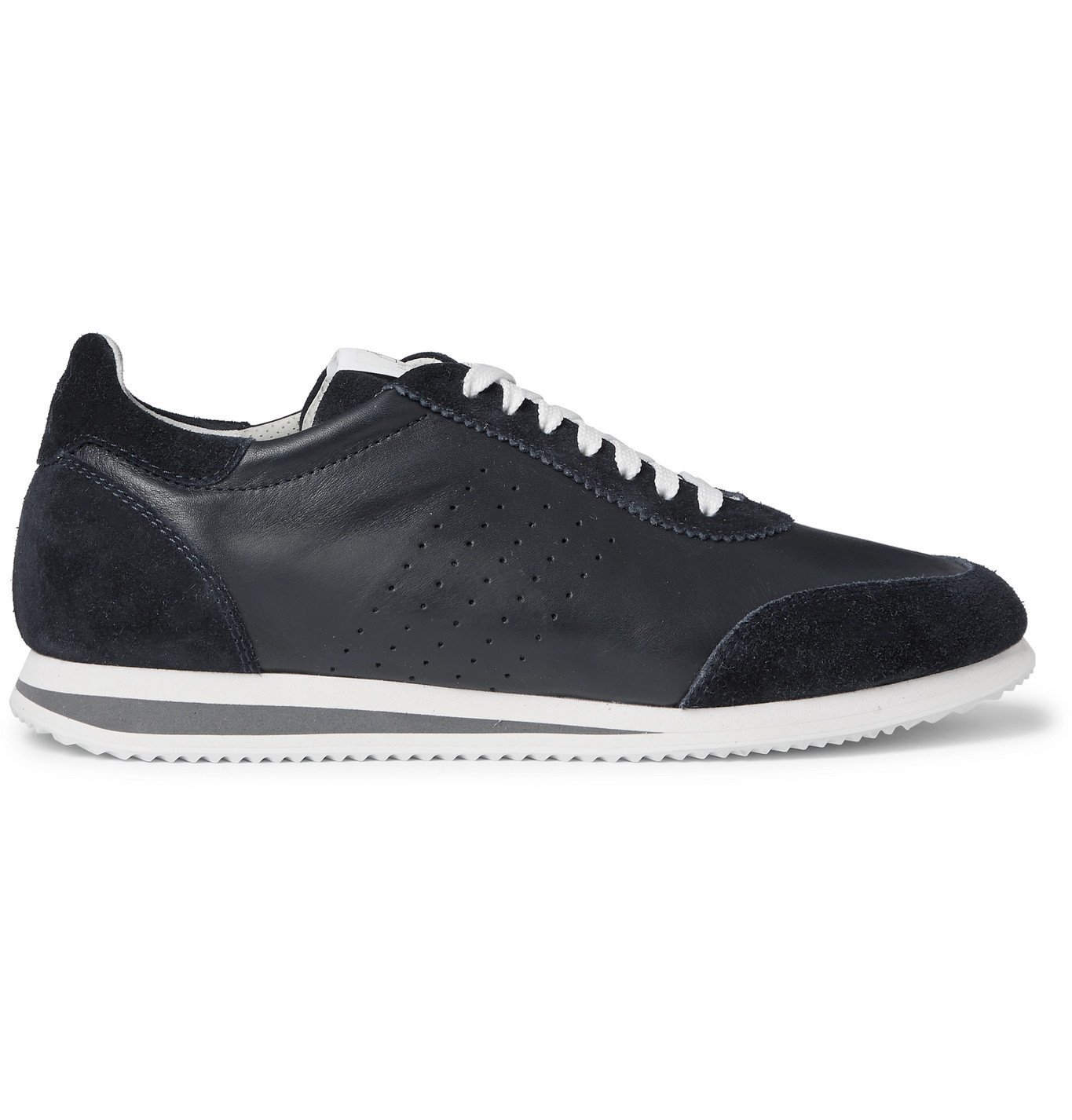 Brunello Cucinelli - Leather and Suede Sneakers - Blue Brunello Cucinelli