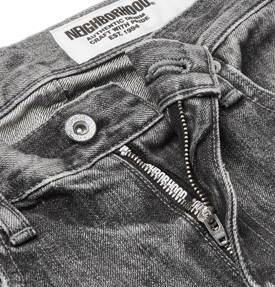 Neighborhood - Claw Distressed Selvedge Denim Jeans - Gray Neighborhood