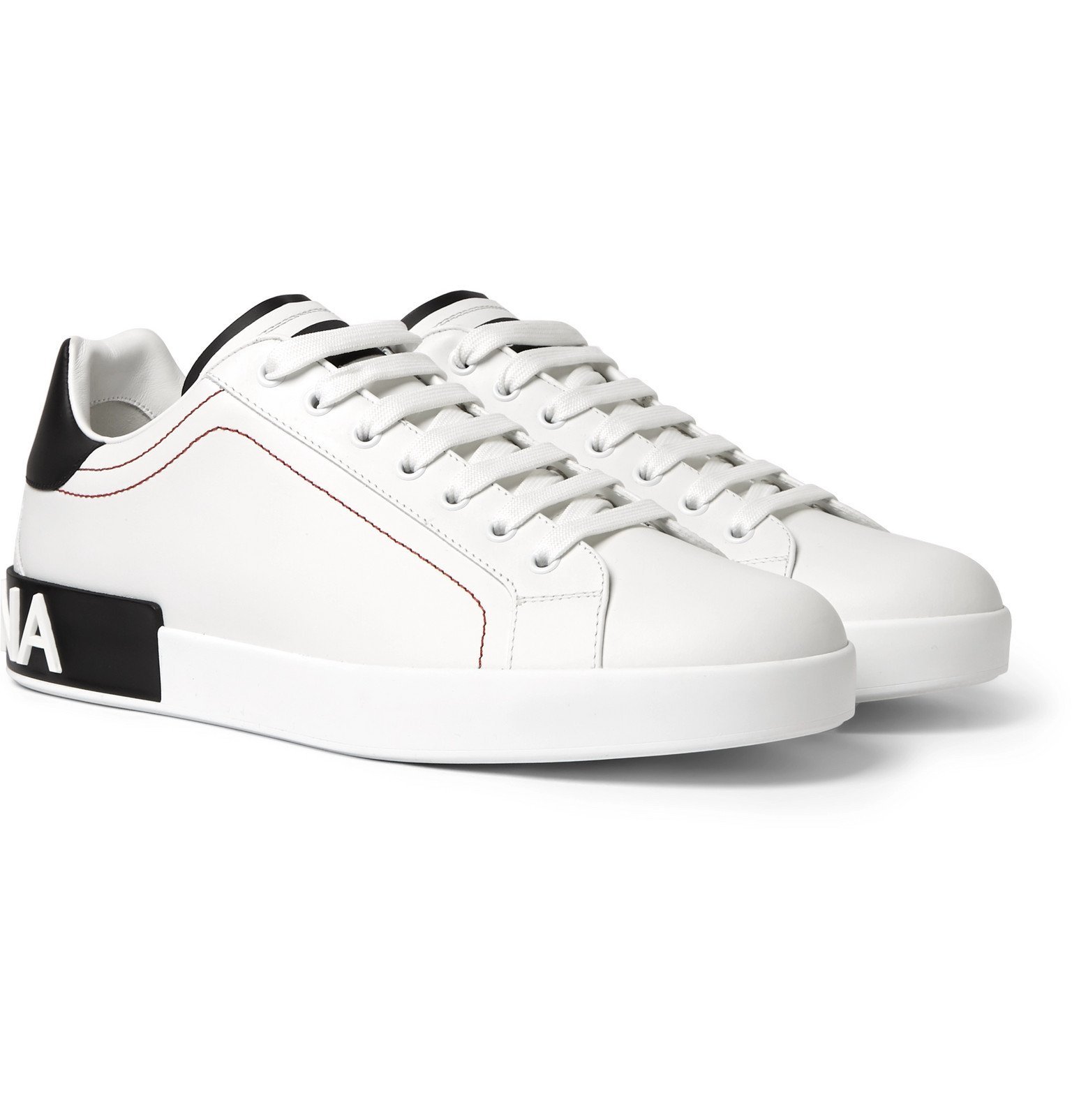 Dolce & Gabbana - Portofino Logo-Detailed Leather Sneakers - White ...